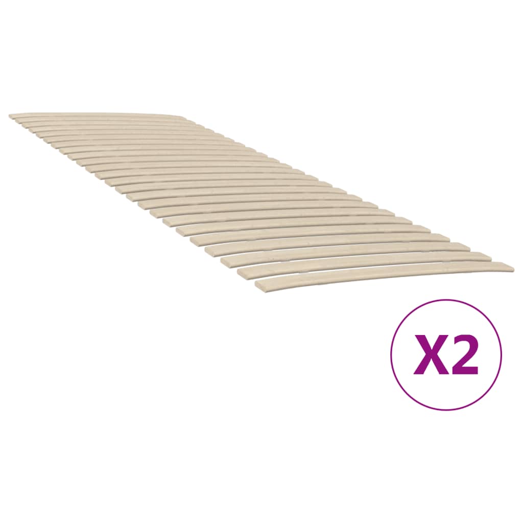 vidaXL Bed Slats Replacements with 48 Slats 2 pcs 70x200 cm 1