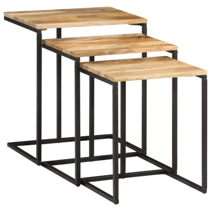 vidaXL Nesting Tables 3 pcs Solid Wood Acacia 1