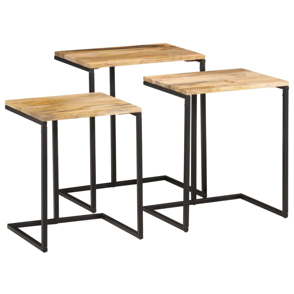 vidaXL Nesting Tables 3 pcs Solid Wood Acacia 2