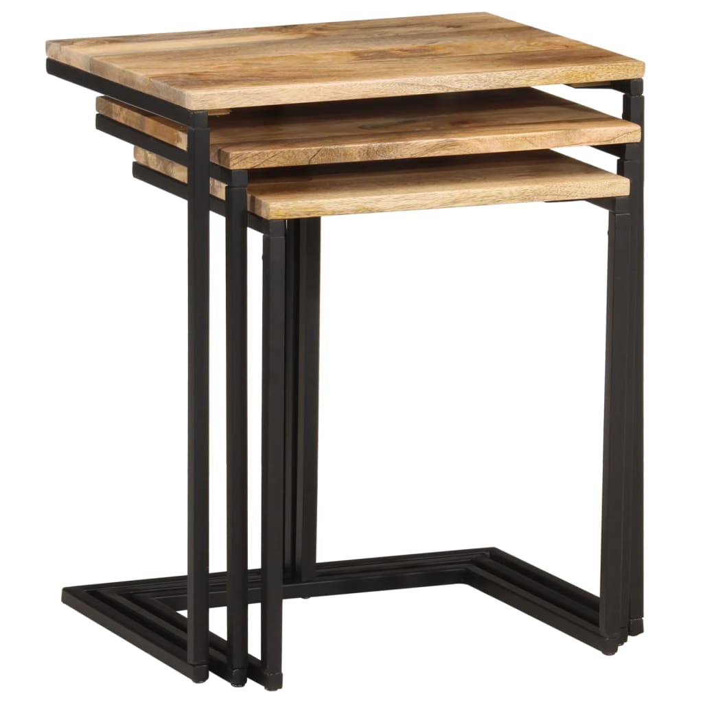 vidaXL Nesting Tables 3 pcs Solid Wood Acacia 3
