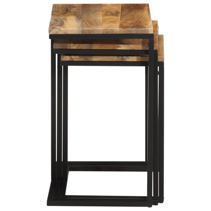 vidaXL Nesting Tables 3 pcs Solid Wood Acacia 5