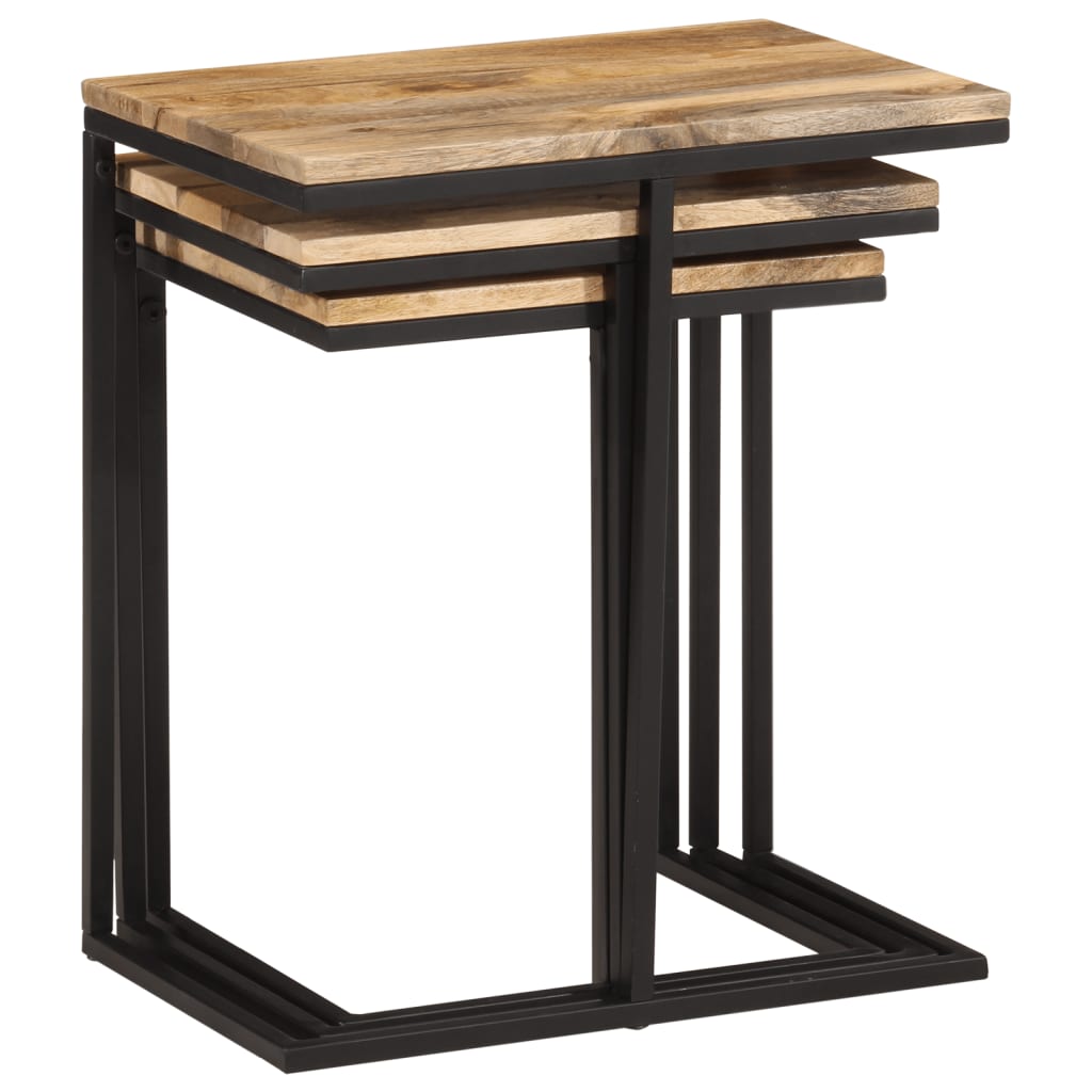 vidaXL Nesting Tables 3 pcs Solid Wood Acacia 6
