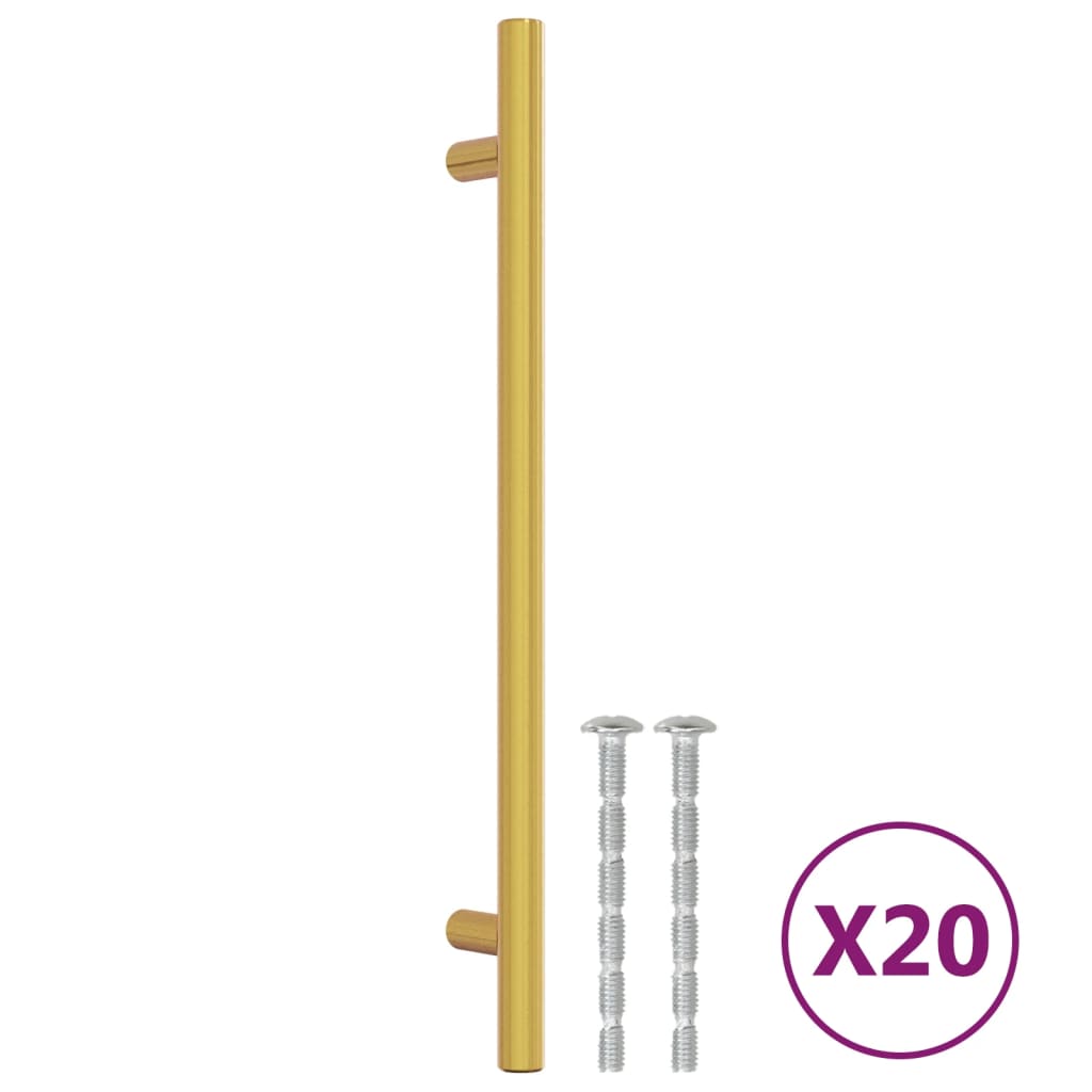 vidaXL Cabinet Handle | Set of 20 | Gold | Stainless Steel 2