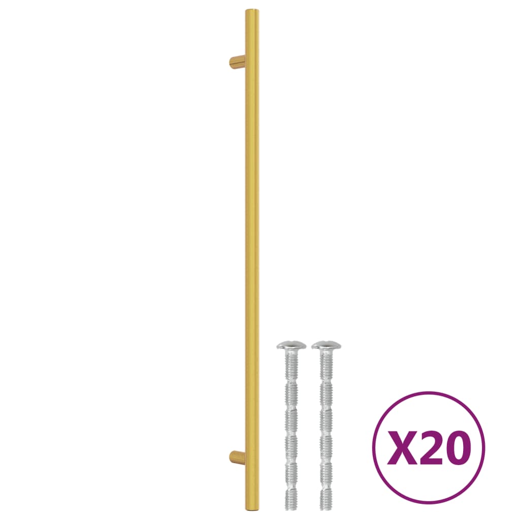 vidaXL Cabinet Handle | Set of 20 | Gold | Stainless Steel 2