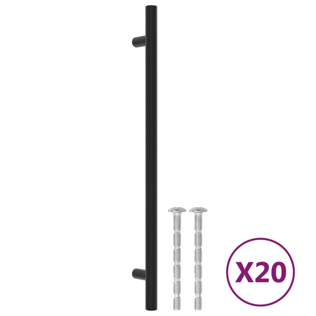 vidaXL Cabinet Handles 20 pcs Black 224 mm Stainless Steel 2