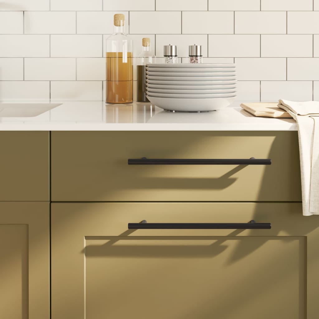 vidaXL Cabinet Handles 20 pcs Black 224 mm Stainless Steel 1