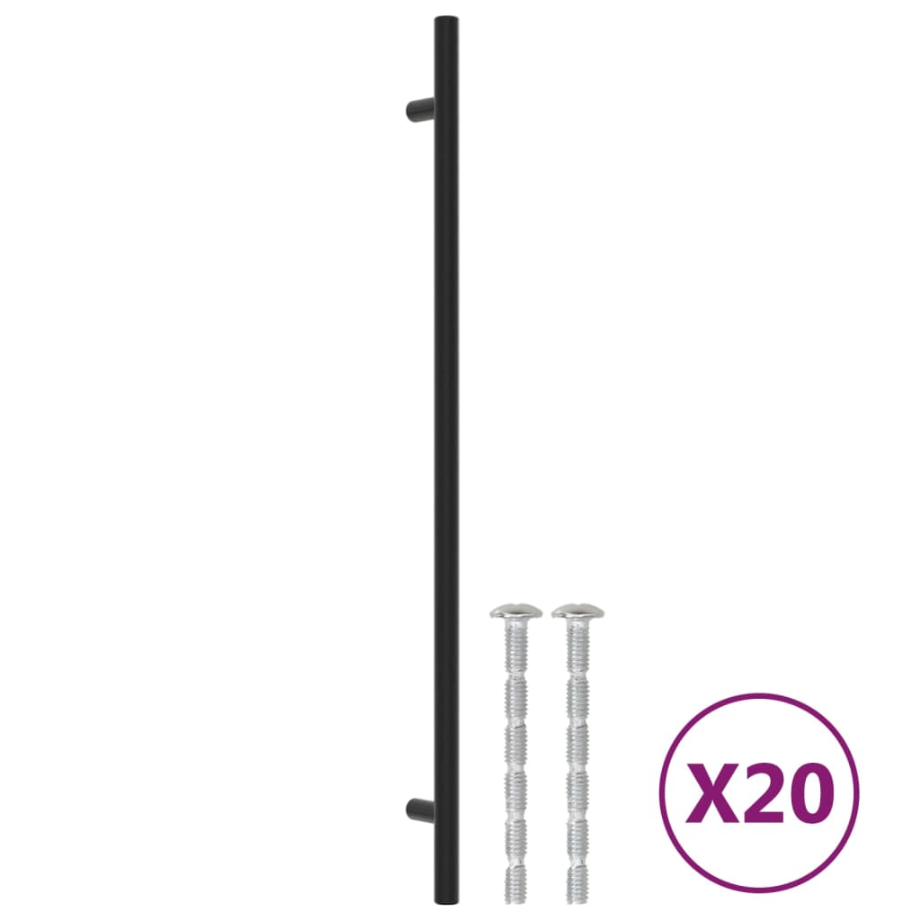 vidaXL Cabinet Handles 20 pcs Black 320 mm Stainless Steel 2