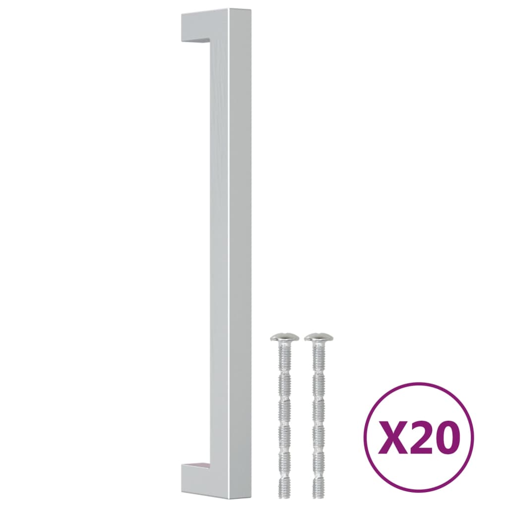 vidaXL Cabinet Handles 20 pcs Silver 192 mm Stainless Steel 2