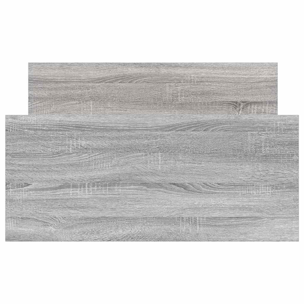vidaXL Bed Frame without Mattress Grey Sonoma 75x190 cm Engineered Wood 6