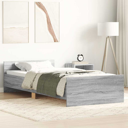 vidaXL Bed Frame without Mattress Grey Sonoma 75x190 cm Engineered Wood 1
