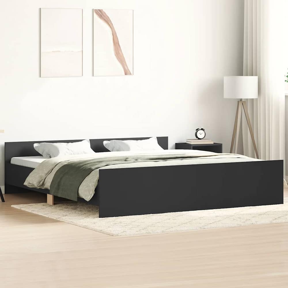 Bed Frame without Mattress 160x200 cm Black