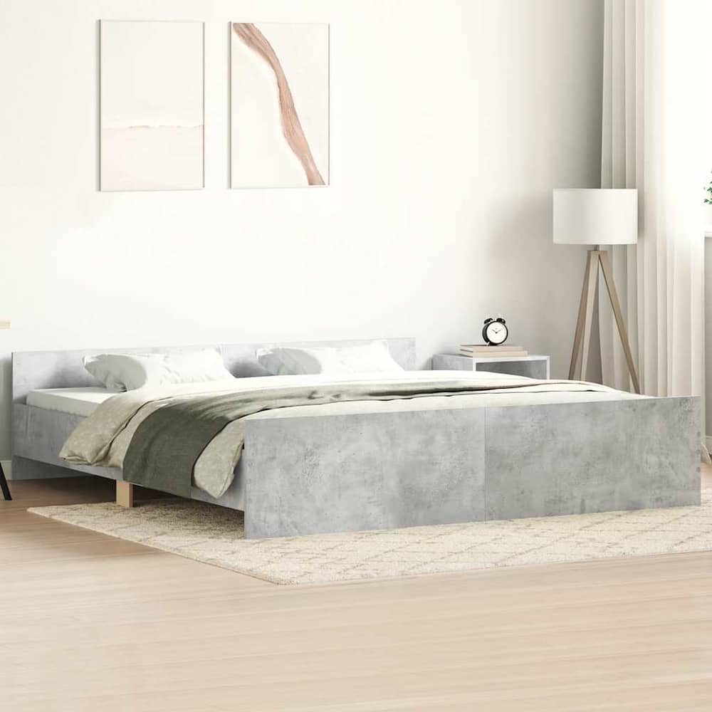 Bed Frame without Mattress 160x200 cm Concrete grey