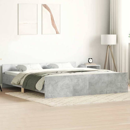 Bed Frame without Mattress 160x200 cm Concrete grey