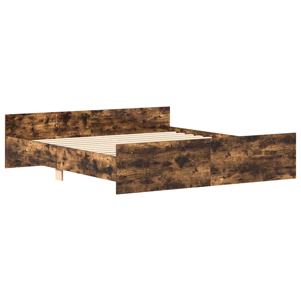 vidaXL Bed Frame without Mattress Smoked Oak 160x200 cm 4