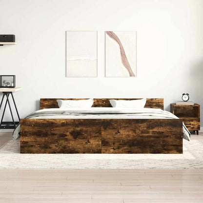 vidaXL Bed Frame without Mattress Smoked Oak 160x200 cm 3