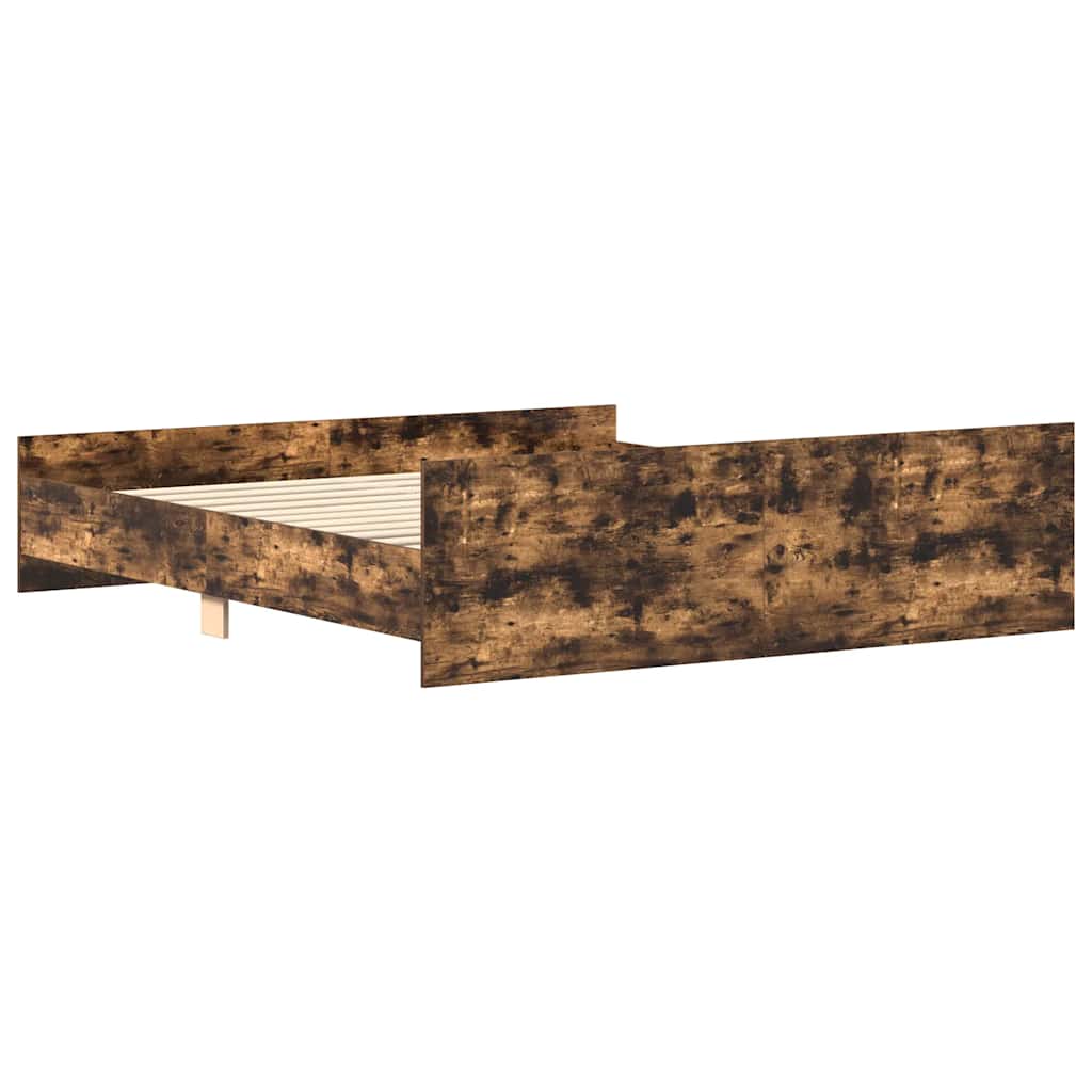 vidaXL Bed Frame without Mattress Smoked Oak 160x200 cm 6