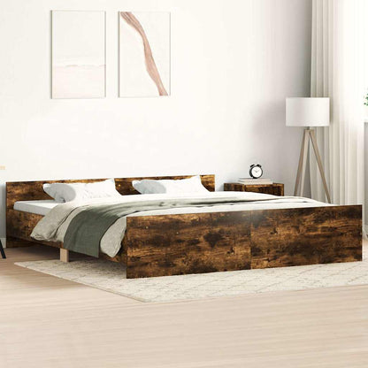 vidaXL Bed Frame without Mattress Smoked Oak 160x200 cm 1