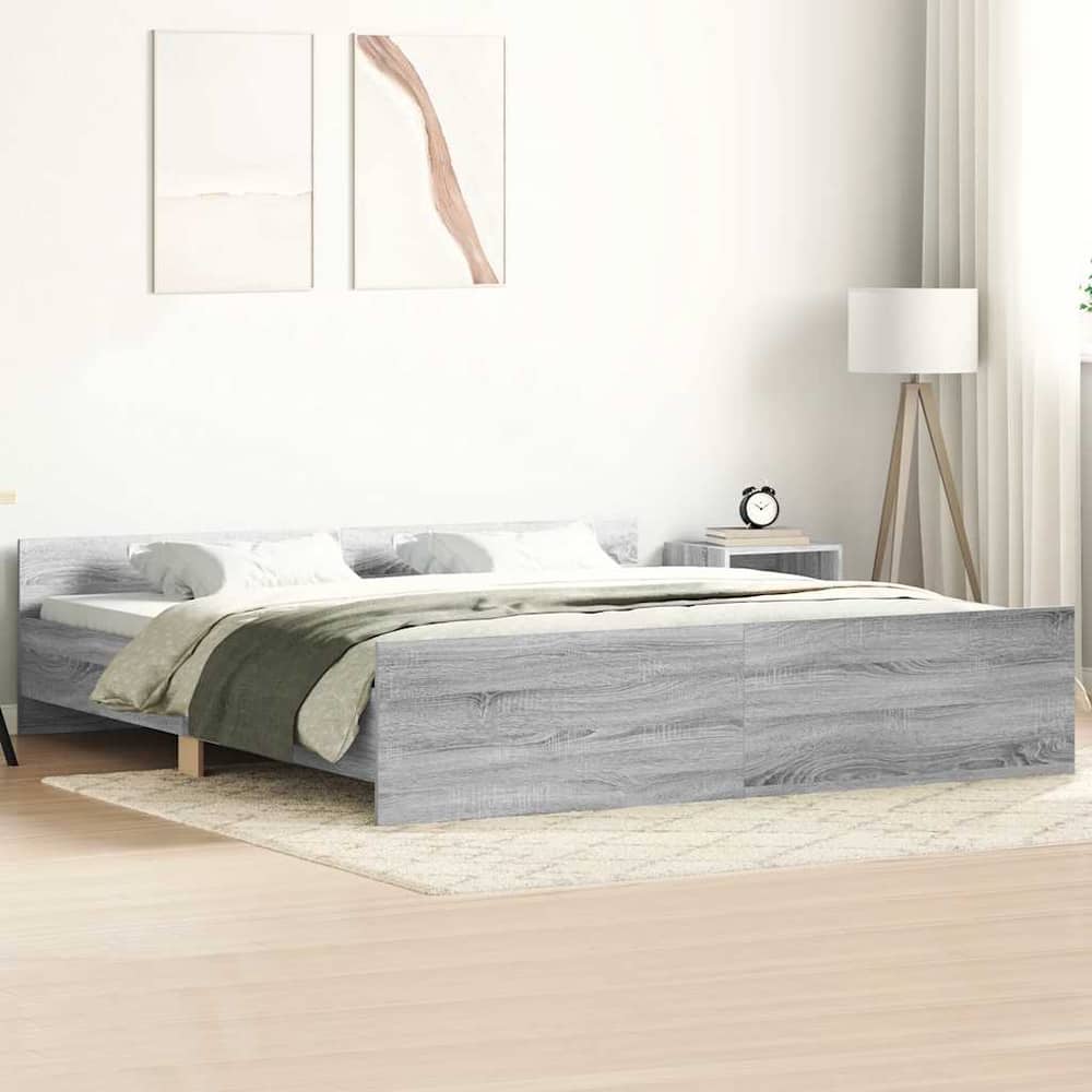 Bed Frame without Mattress Grey sonoma