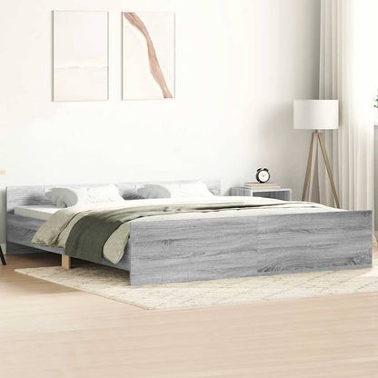 Bed Frame without Mattress Grey sonoma