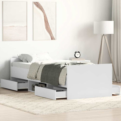 Bed Frame without Mattress 100x200 cm White