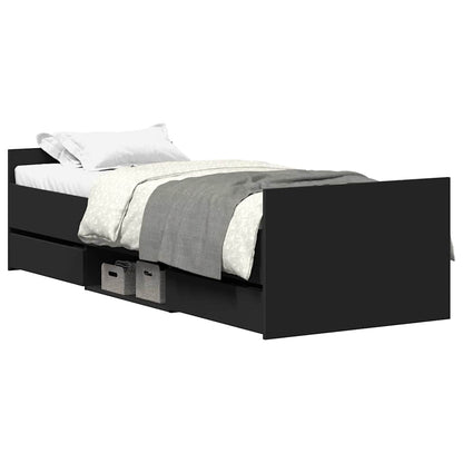 Bed Frame without Mattress 100x200 cm Black