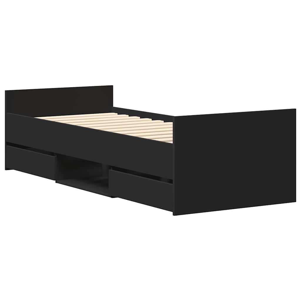 Bed Frame without Mattress 100x200 cm Black
