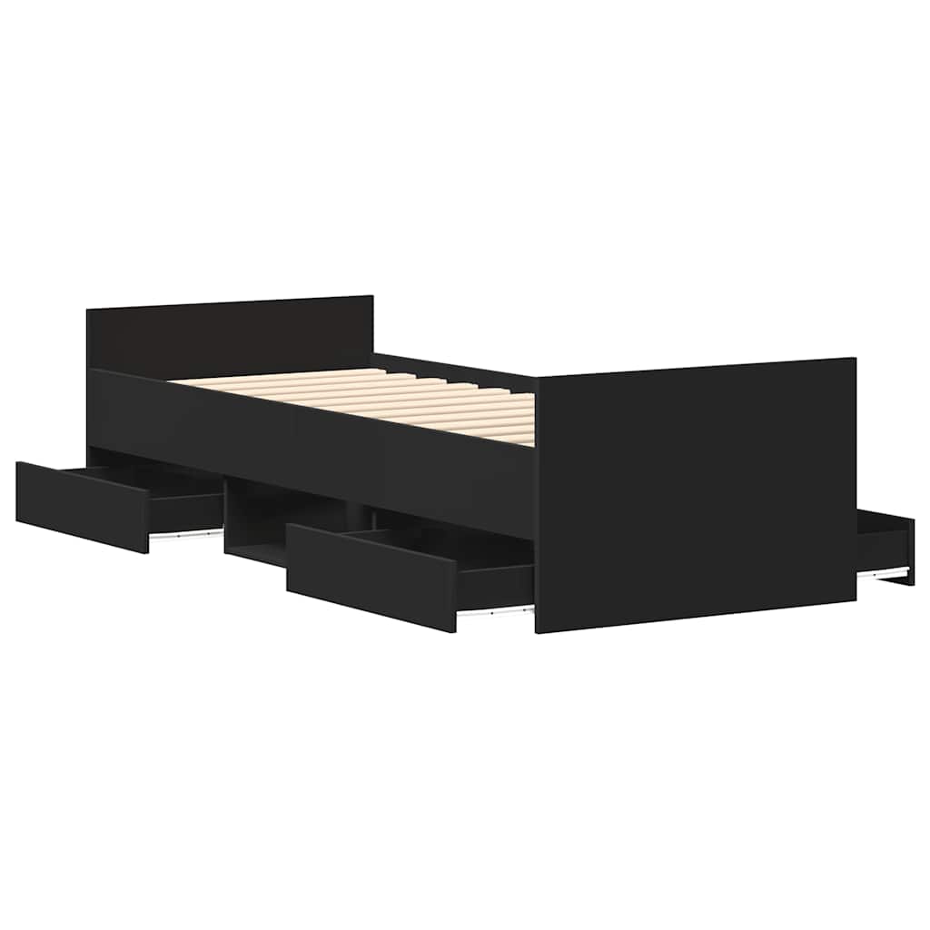 Bed Frame without Mattress 100x200 cm Black