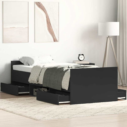 Bed Frame without Mattress 100x200 cm Black
