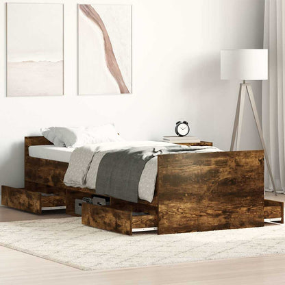 Bed Frame without Mattress 100x200 cm Smoked oak