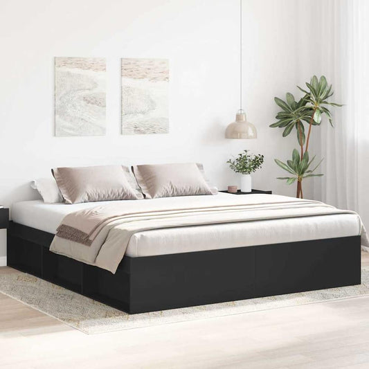 Bed Frame without Mattress 200x200 cm Black