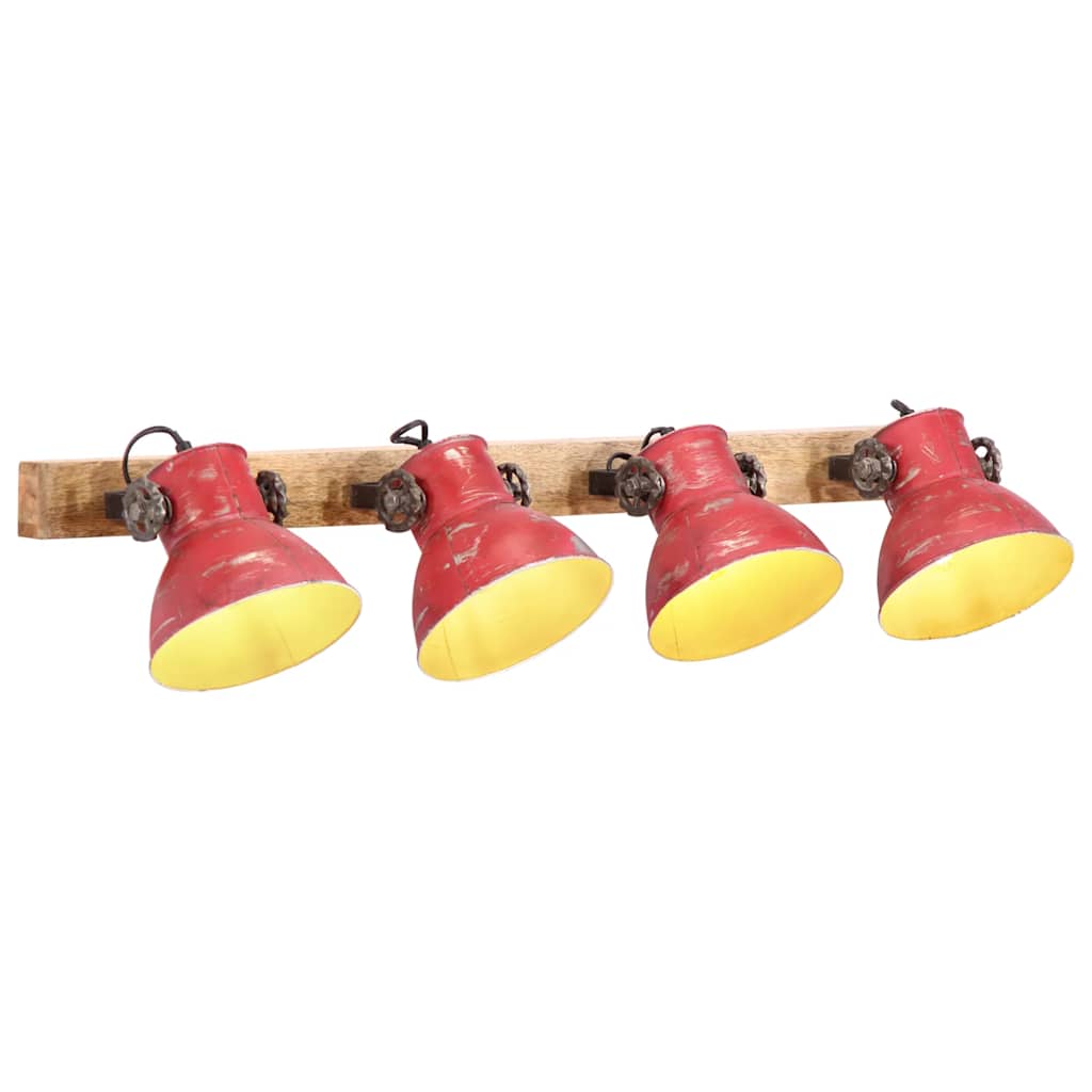 Wall Lamp 25 W Distressed 90x25 cm E27 Red Straight - 4 lamp shades