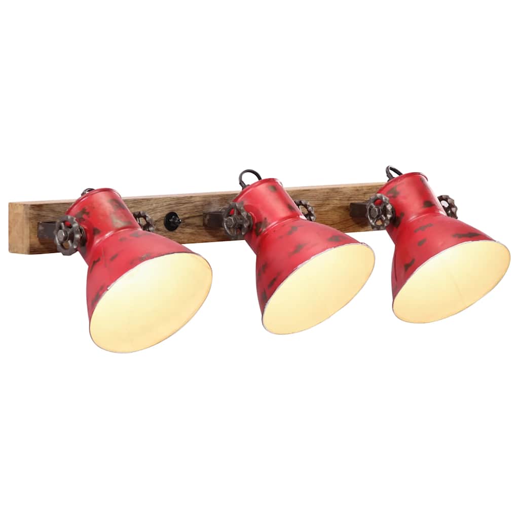 Wall Lamp 25 W Distressed 90x25 cm E27 Red 3 in a row