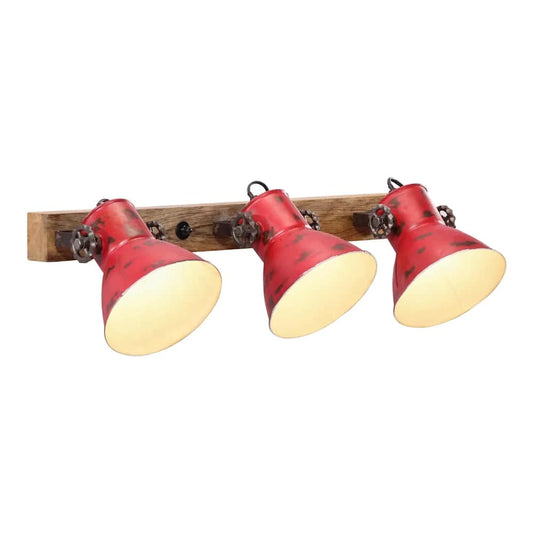 Wall Lamp 25 W Distressed 90x25 cm E27 Red 3 in a row