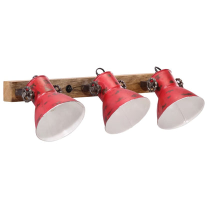 Wall Lamp 25 W Distressed 90x25 cm E27 Red 3 in a row