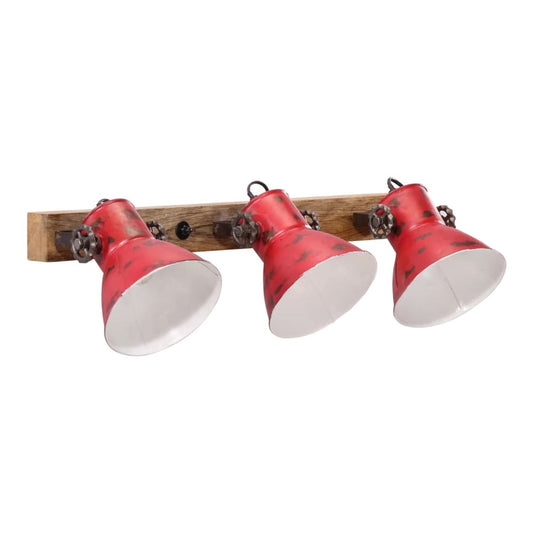 Wall Lamp 25 W Distressed 90x25 cm E27 Red 3 in a row