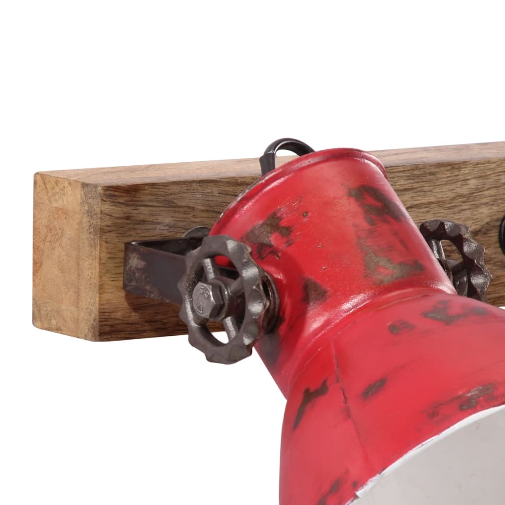 Wall Lamp 25 W Distressed 90x25 cm E27 Red 3 in a row
