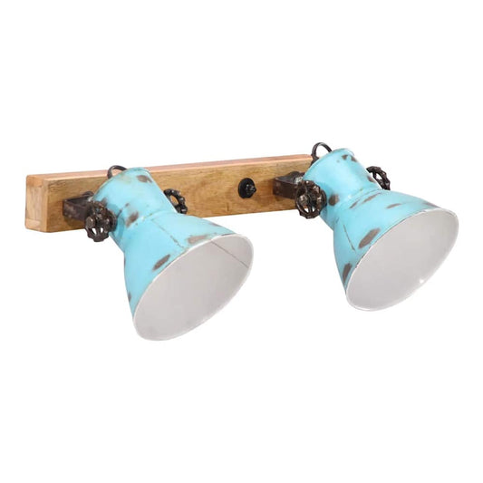 Wall Lamp 25 W Distressed 90x25 cm E27 Blue 2 in a row
