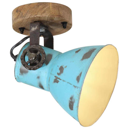 vidaXL Wall Lamp 25 W Distressed Blue 11.5x11.5x25 cm E27 1