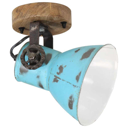 vidaXL Wall Lamp 25 W Distressed Blue 11.5x11.5x25 cm E27 2