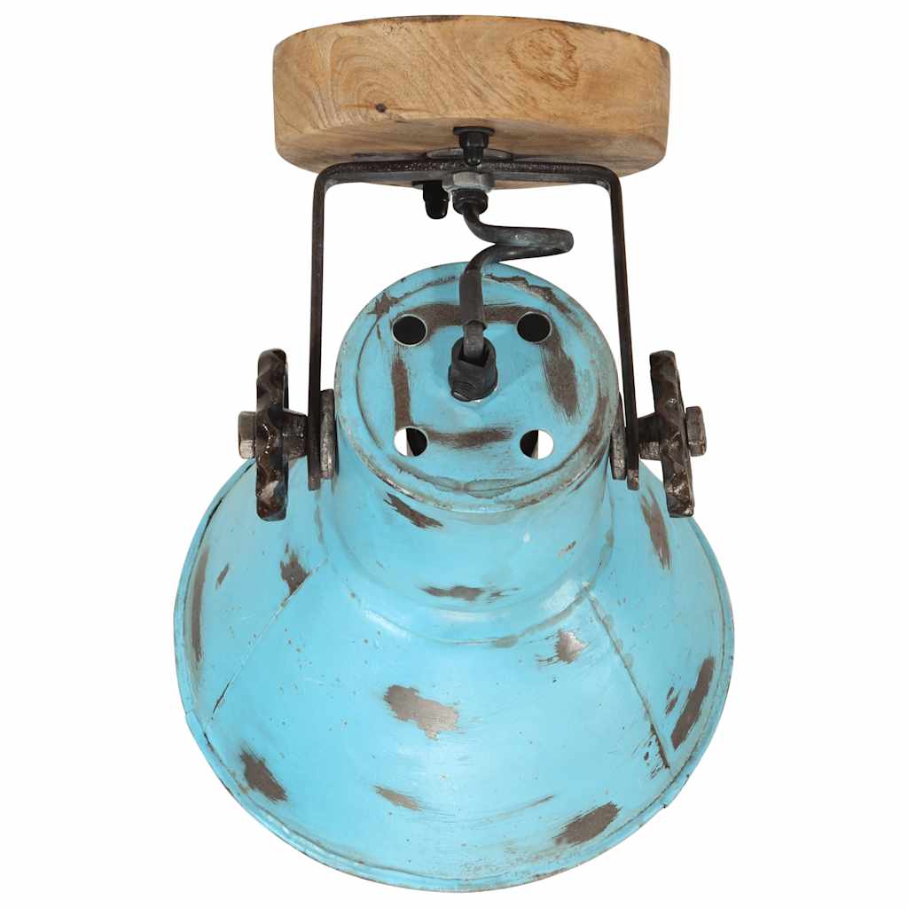 vidaXL Wall Lamp 25 W Distressed Blue 11.5x11.5x25 cm E27 4
