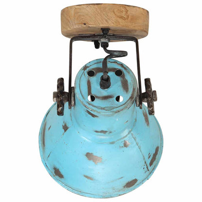 vidaXL Wall Lamp 25 W Distressed Blue 11.5x11.5x25 cm E27 4