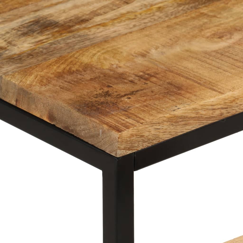 vidaXL Nesting Coffee Tables 3 pcs Solid Rough Mango Wood and Iron 5