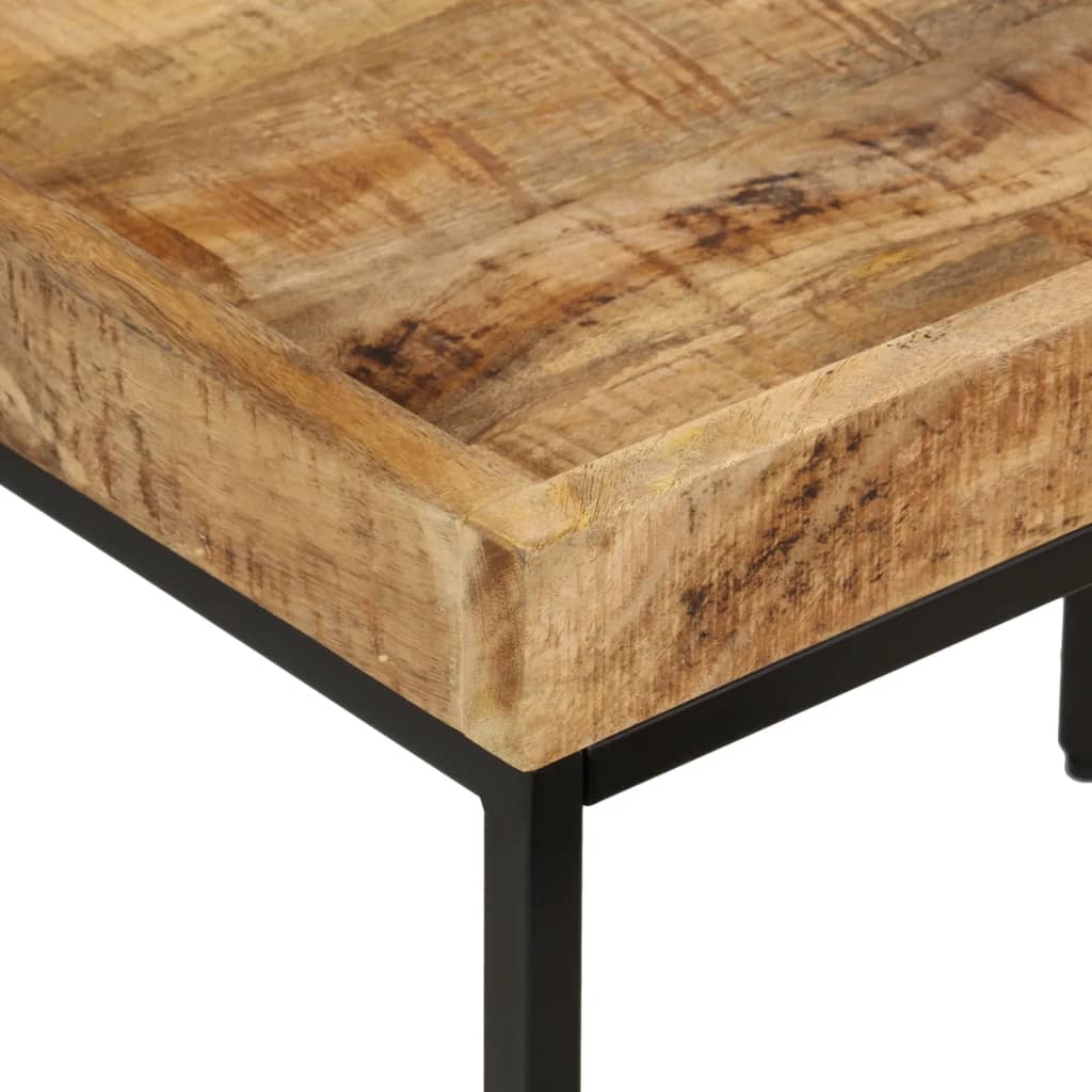vidaXL Nesting Coffee Tables 3 pcs Solid Rough Mango Wood and Iron 6