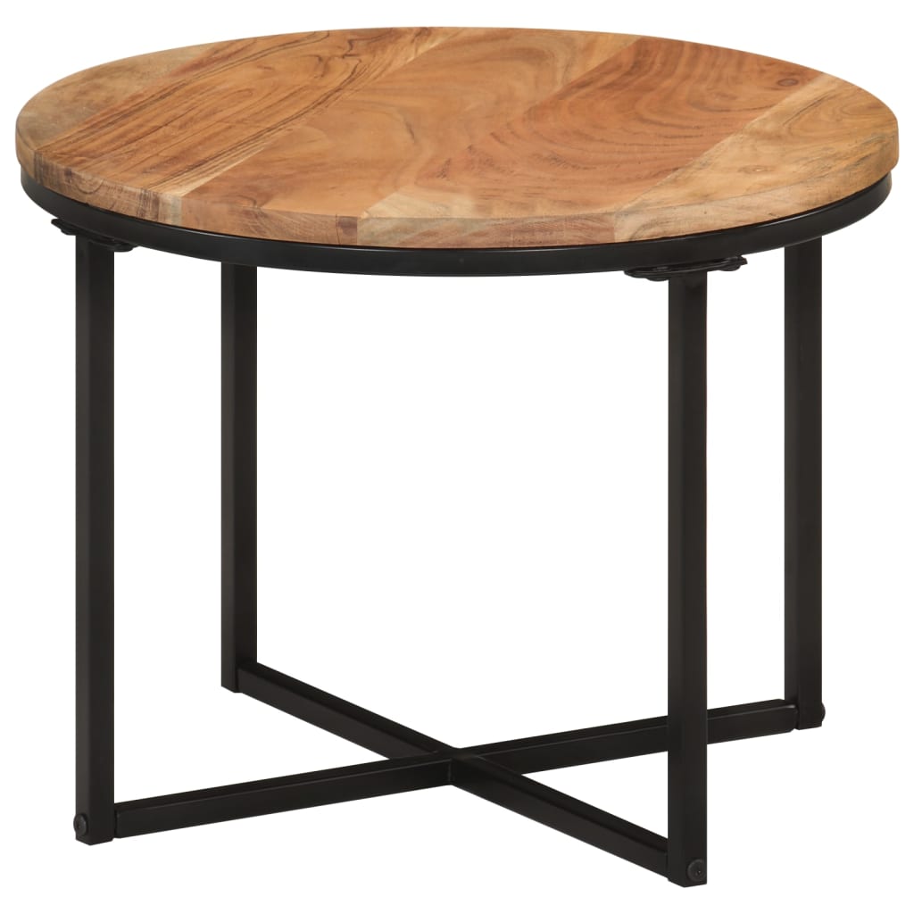 vidaXL Coffee Table 45x45x35 cm Solid Wood Acacia and Iron 1
