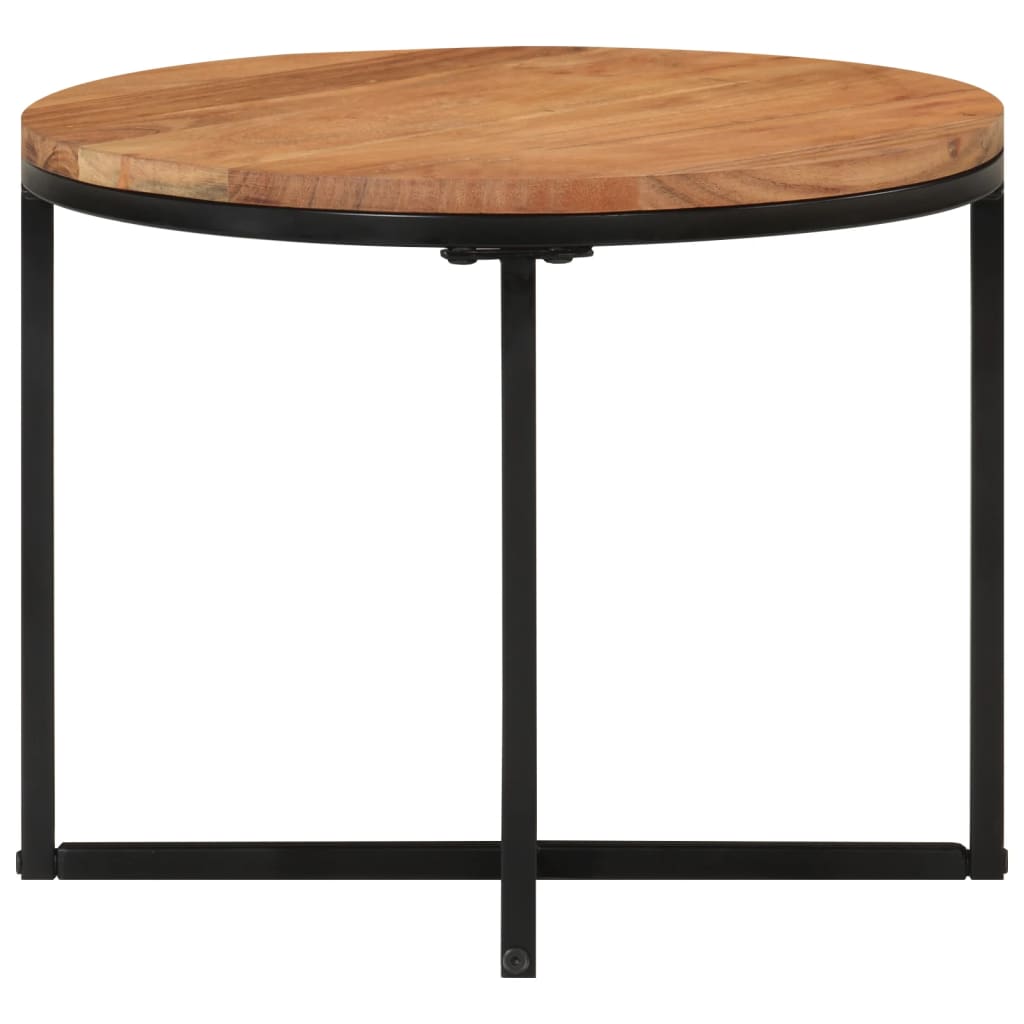 vidaXL Coffee Table 45x45x35 cm Solid Wood Acacia and Iron 2
