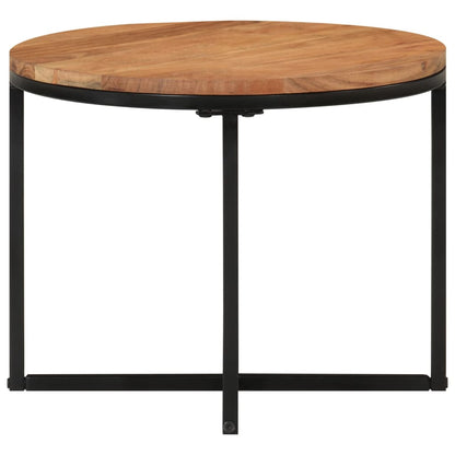 vidaXL Coffee Table 45x45x35 cm Solid Wood Acacia and Iron 2