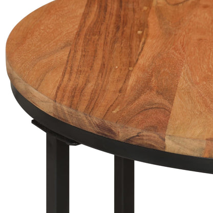vidaXL Coffee Table 45x45x35 cm Solid Wood Acacia and Iron 4