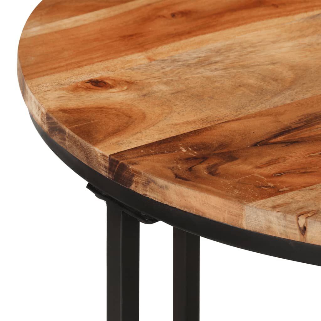 vidaXL Coffee Table 55x55x45 cm Solid Wood Acacia and Iron 4