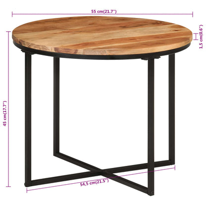 vidaXL Coffee Table 55x55x45 cm Solid Wood Acacia and Iron 6
