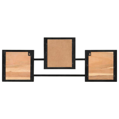 vidaXL Wall Coat Rack 90x1x35 cm Solid Wood Acacia and Iron 3
